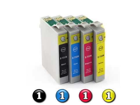 4 Pack Combo Compatible Epson 73N (1BK/1C/1M/1Y) ink cartridges